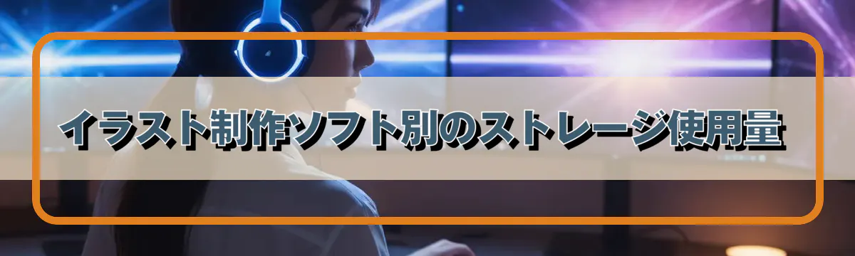 イラスト制作ソフト別のストレージ使用量
