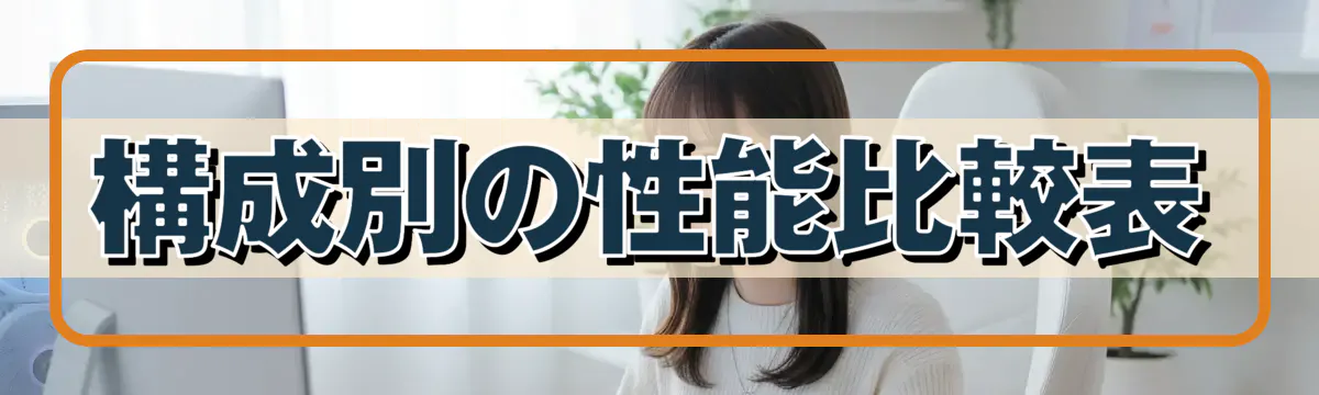構成別の性能比較表