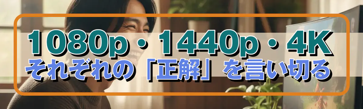 1080p・1440p・4Kそれぞれの「正解」を言い切る