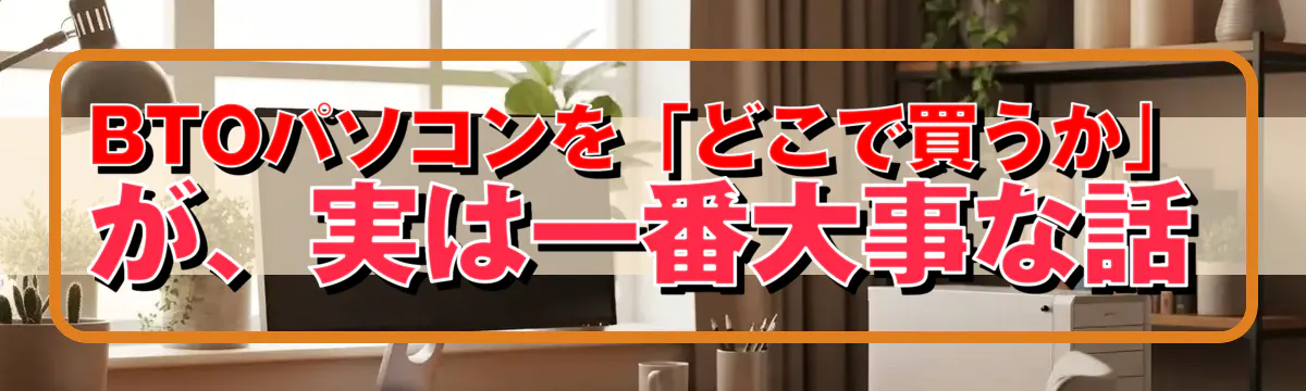 BTOパソコンを「どこで買うか」が、実は一番大事な話